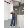 Osy Modal Yumuşak Dokulu Kumaş Kısa Kollu Bluz Rahat Pantalon ikili Takım- Füme