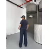 Osy Modal Yumuşak Dokulu Kumaş Kısa Kollu Bluz Rahat Pantalon ikili Takım- Füme