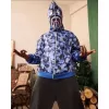 Unisex 2 İplik Bape Kapüşonu Fermuarlı Hırka - Mavi