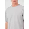 Erkek 24/1 Düz A Kalite Oversize T-shirt - Gri
