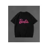 Kadın Baskılı Oversize T-shirt - Siyah