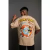 Erkek Dijital Baskılı T-Shirt - Bej