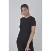 Kadın File Cepli Slim fit T-shirt - Siyah