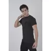 Erkek File Cepli Slim fit T-shirt - Siyah