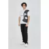 Erkek Baskılı T-Shirt - Beyaz