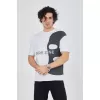 Erkek Baskılı T-Shirt - Beyaz
