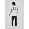 Erkek Ön ve Arka Baskılı T-Shirt - Beyaz