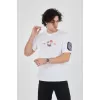 Erkek Ön ve Arka Baskılı T-Shirt - Beyaz