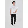 Erkek Ön ve Arka Baskılı T-Shirt - Beyaz