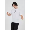 Erkek Bisiklet Yakalı Baskılı T-Shirt - Beyaz
