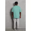 Unisex Oversize Düz Bisiklet Yaka T-Shirt - Mint Yeşili