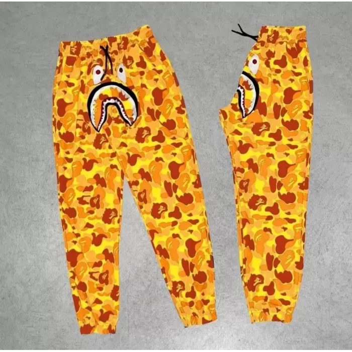 Unisex Pubg Bape x Shark Eşofman Altı - Sarı