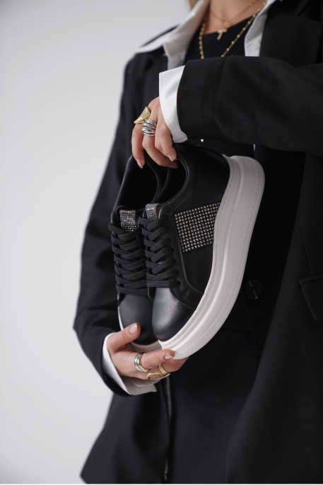 Belinda Siyah Taşlı Kadın Sneaker