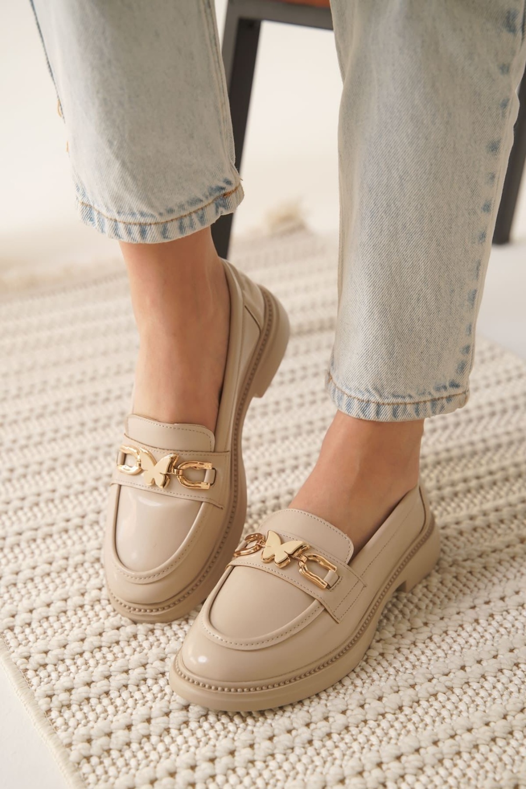 Selly Kadın Bej Rugan Loafer