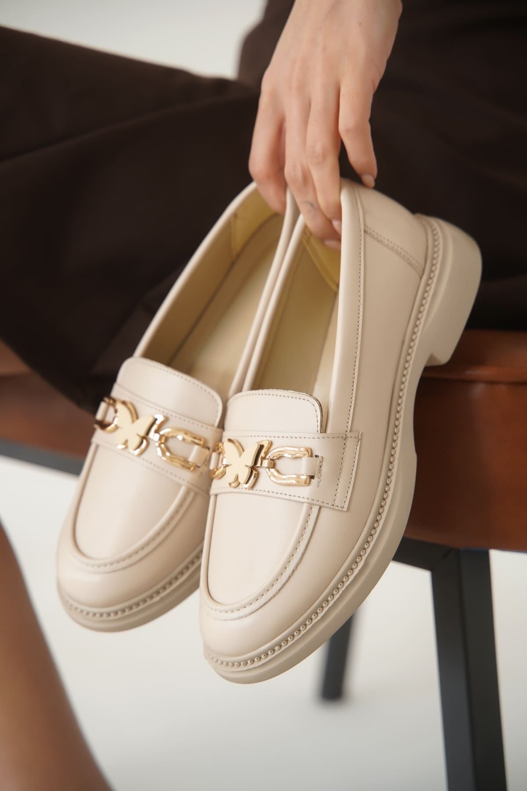 Selly Kadın Bej Loafer