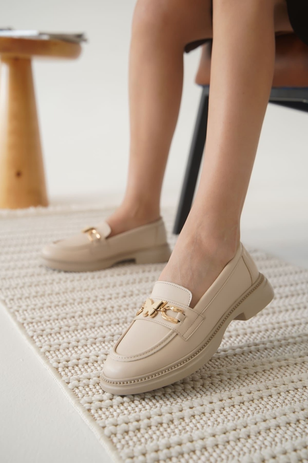 Selly Kadın Bej Loafer
