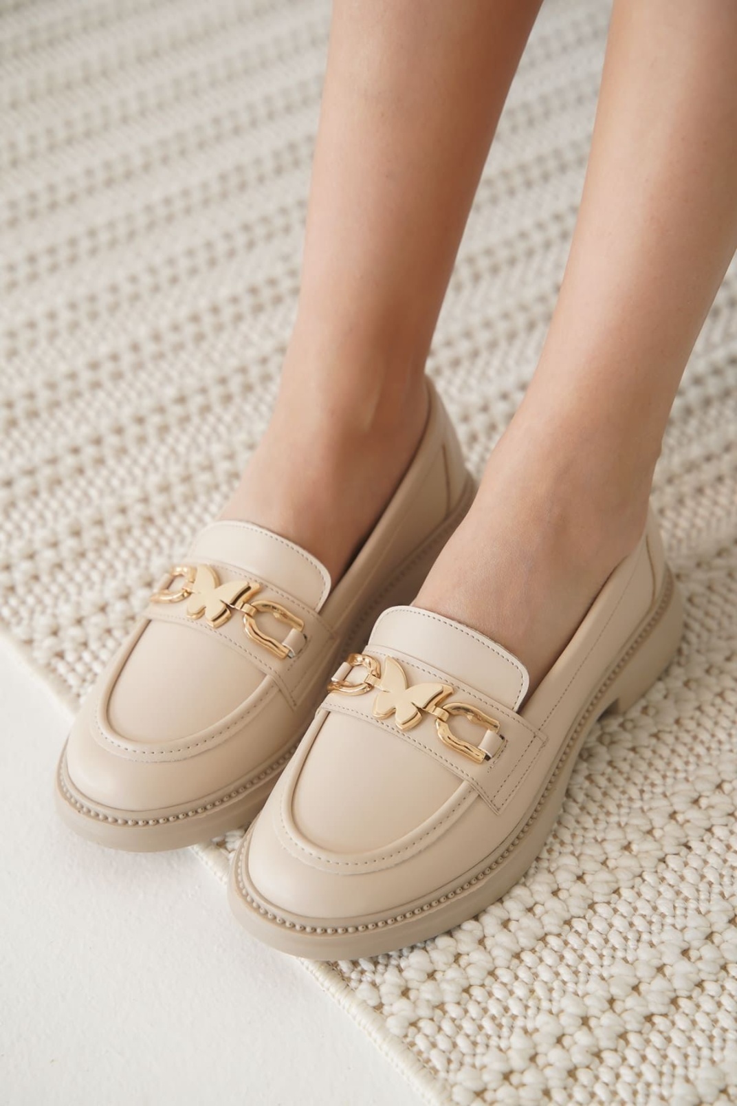 Selly Kadın Bej Loafer