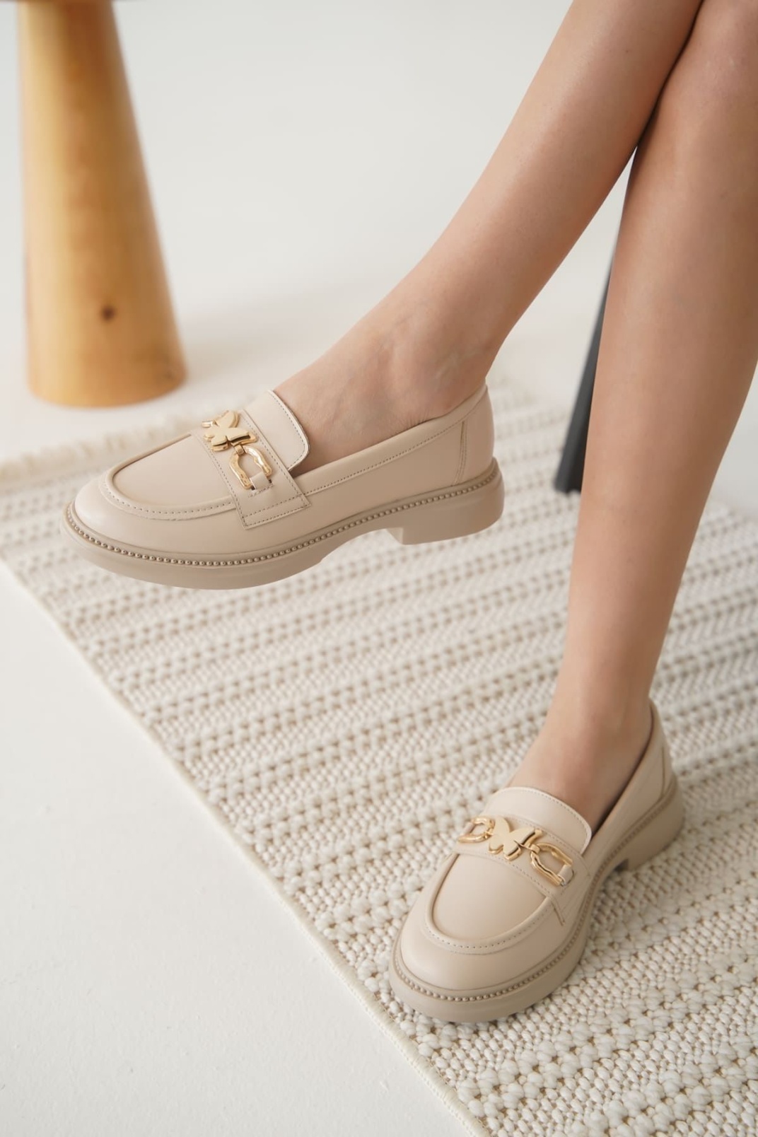 Selly Kadın Bej Loafer