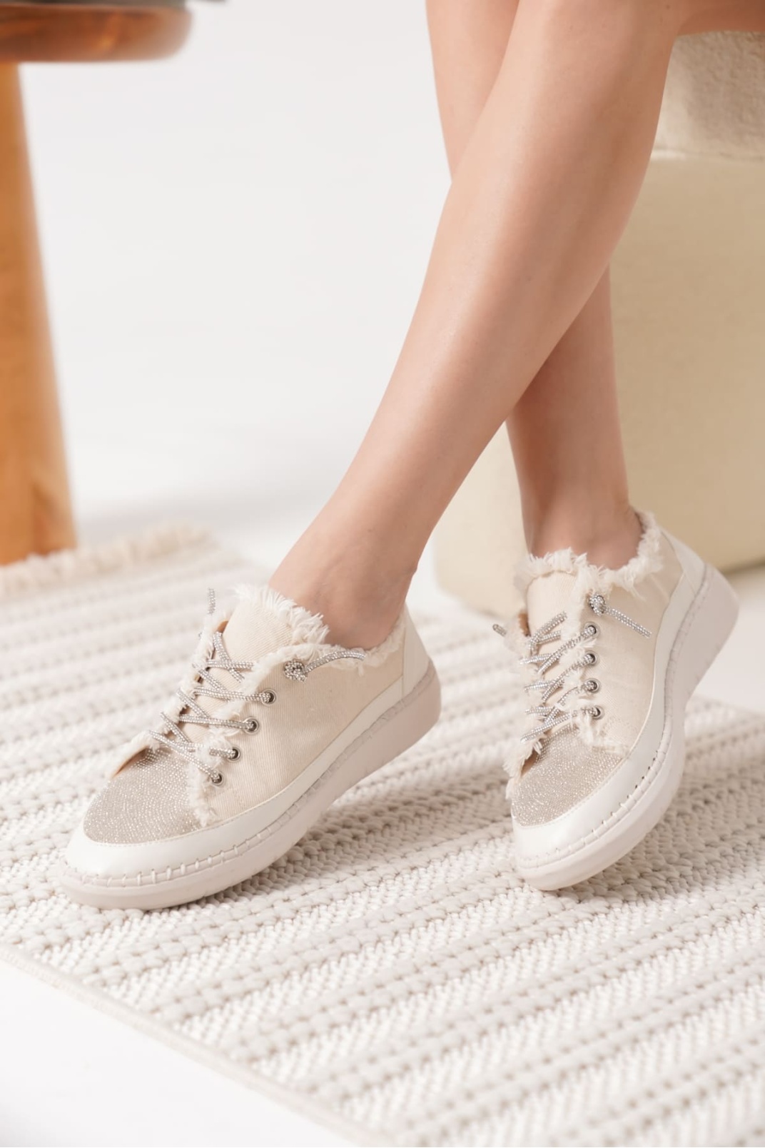 Ankle Bej Kadın Günlük Ayakkabı