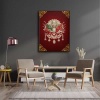 Kirmizi Osmanli Devlet Armasi Kanvas Tablo