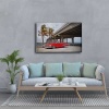 Klasik Kirmizi Araba Canvas Tablo