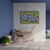Klasik Kirmizi Araba Canvas Tablo Klasik Mavi Araba Canvas Tablo