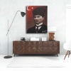 Turk Bayrakli - Imzali Ataturk Portresi Kanvas Tablo
