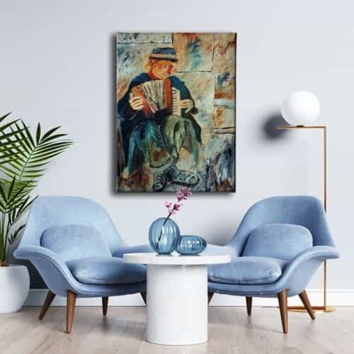 Akordion Calan Palyaco Kanvas Tablo