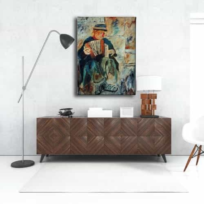 Akordion Calan Palyaco Kanvas Tablo