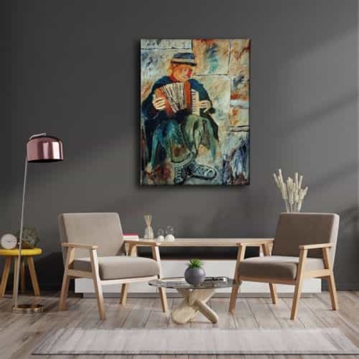 Akordion Calan Palyaco Kanvas Tablo