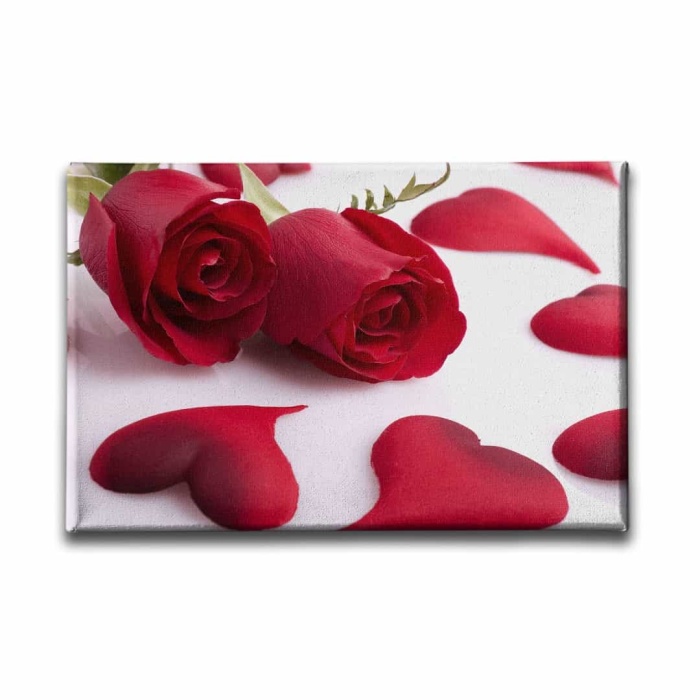 Ask - Pembe Gul Kanvas Tablo