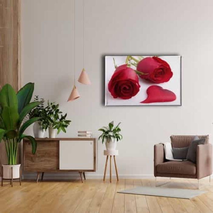 Ask - Pembe Gul Kanvas Tablo