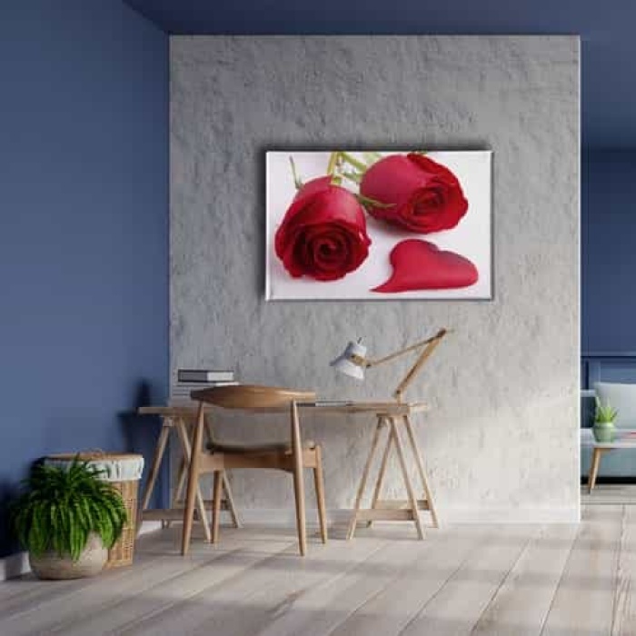 Ask - Pembe Gul Kanvas Tablo