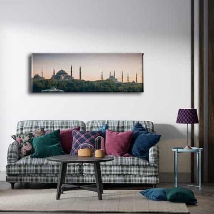Ayasofya-sultan Ahmed Cami Panoramik Kanvas Tablo