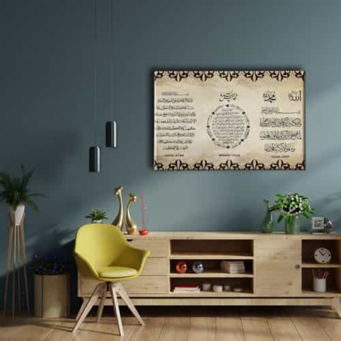 Ayet-el Kursi-bereket-nazar Ayeti  Ayetli Kanvas Tablo