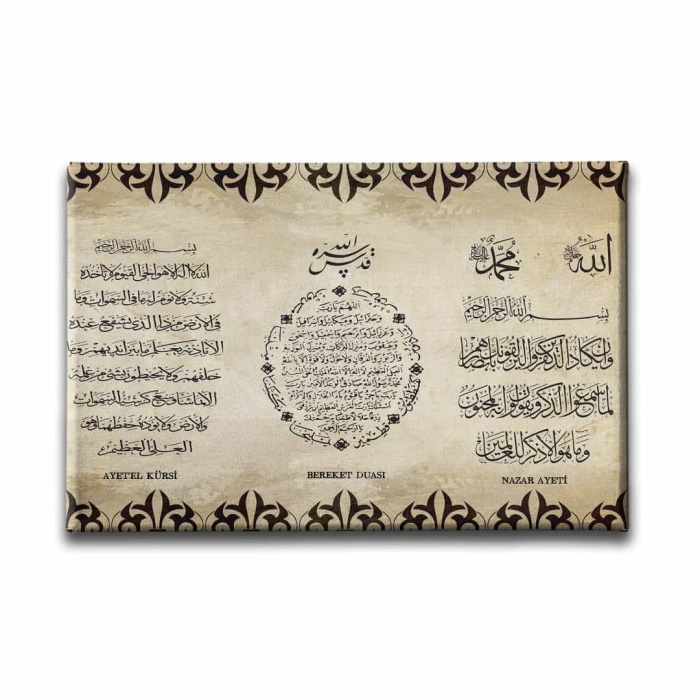 Ayet-el Kursi-bereket-nazar Ayeti  Ayetli Kanvas Tablo