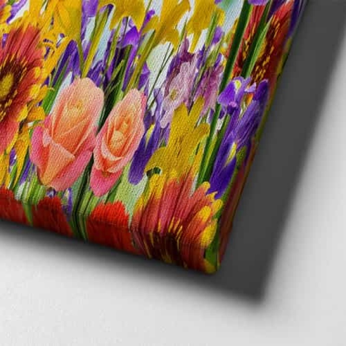 Bahar Cicekleri Panoramik Kanvas Tablo