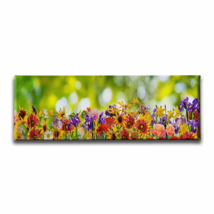Bahar Cicekleri Panoramik Kanvas Tablo