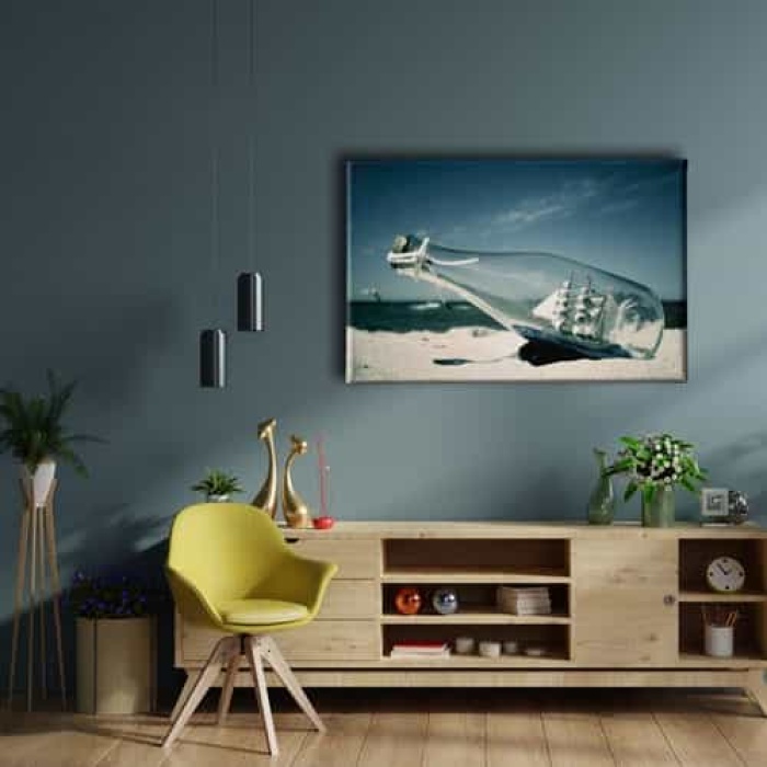 Cam Sise Ve Gemi  Canvas Tablo