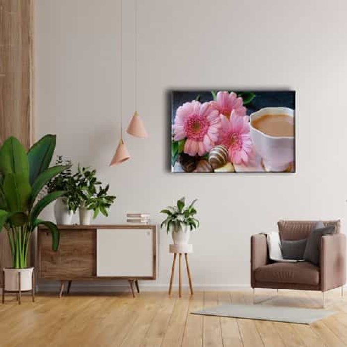 Cicekli Kanvas Tablo