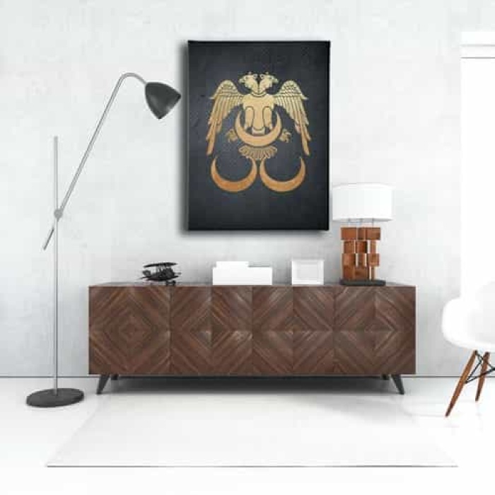 Cift Basli Kartal - Uc Hilal  Kanvas Tablo