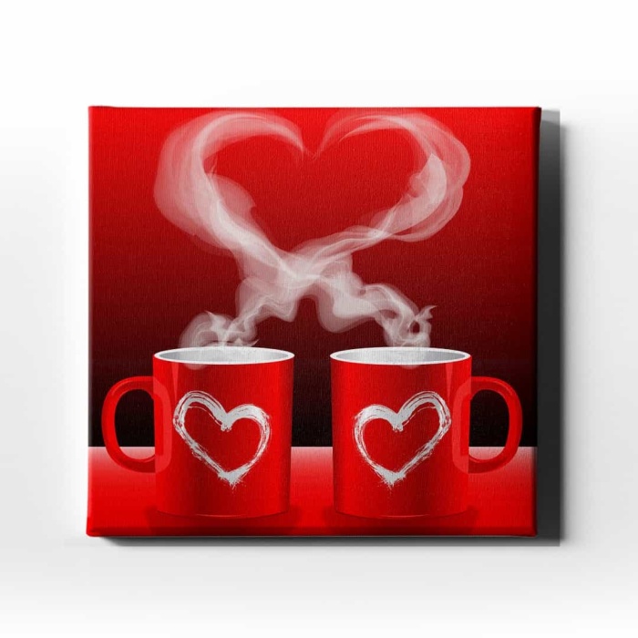 Ciftli Kalpli Kupa Kanvas Tablo