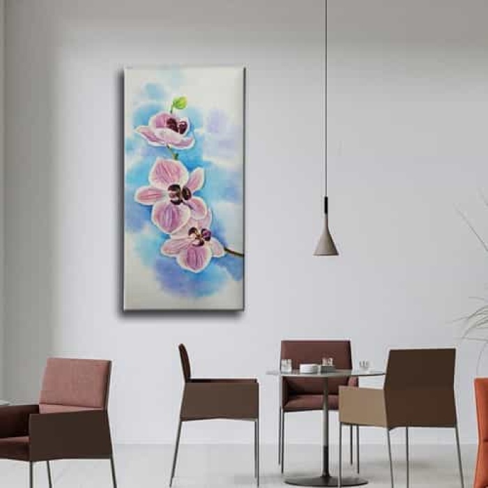 Cizim Orkide Kanvas Tablo