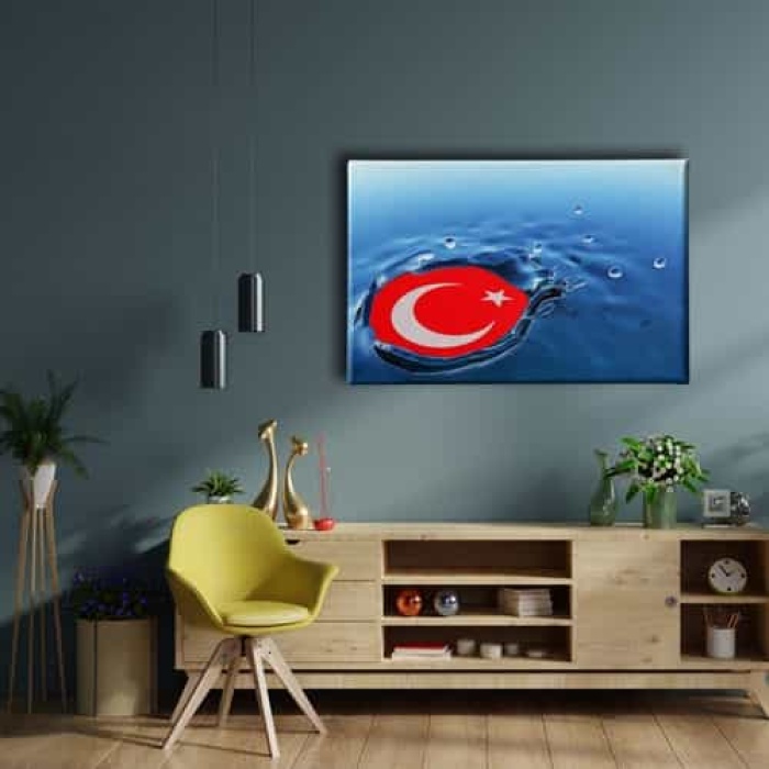 Damla Turk Bayragi Kanvas Tablo