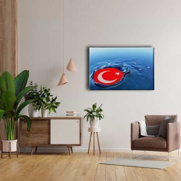Damla Turk Bayragi Kanvas Tablo