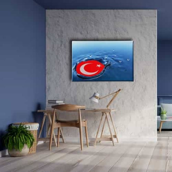 Damla Turk Bayragi Kanvas Tablo
