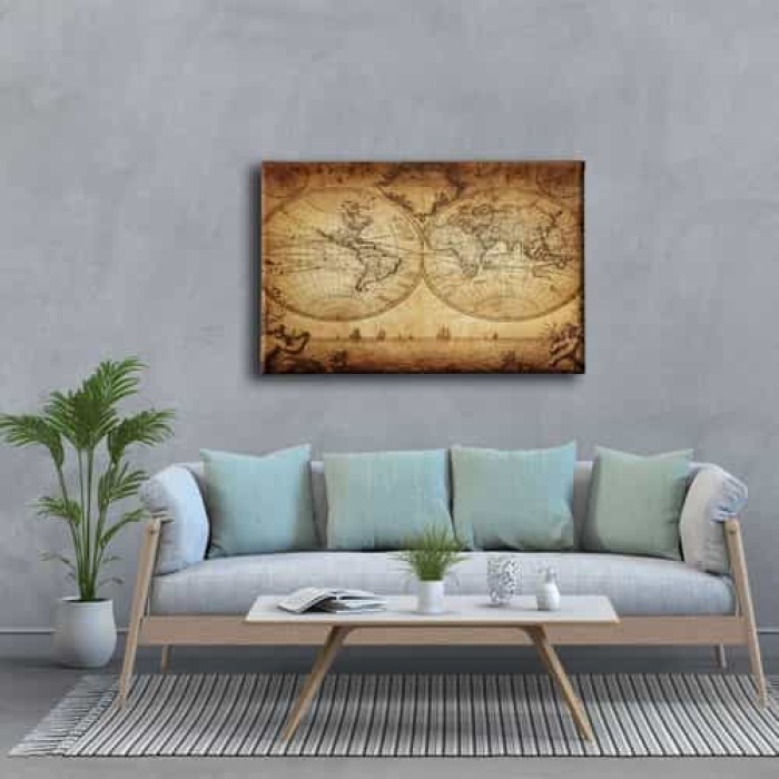 Dunya Haritasi Canvas Tablo