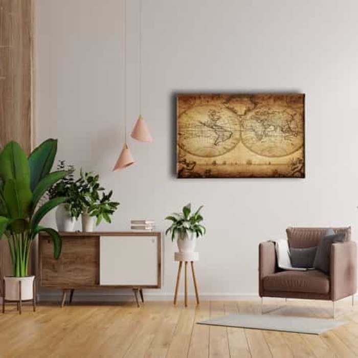 Dunya Haritasi Canvas Tablo
