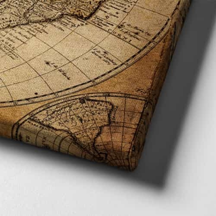 Eski Dunya Haritasi Canvas Tablo