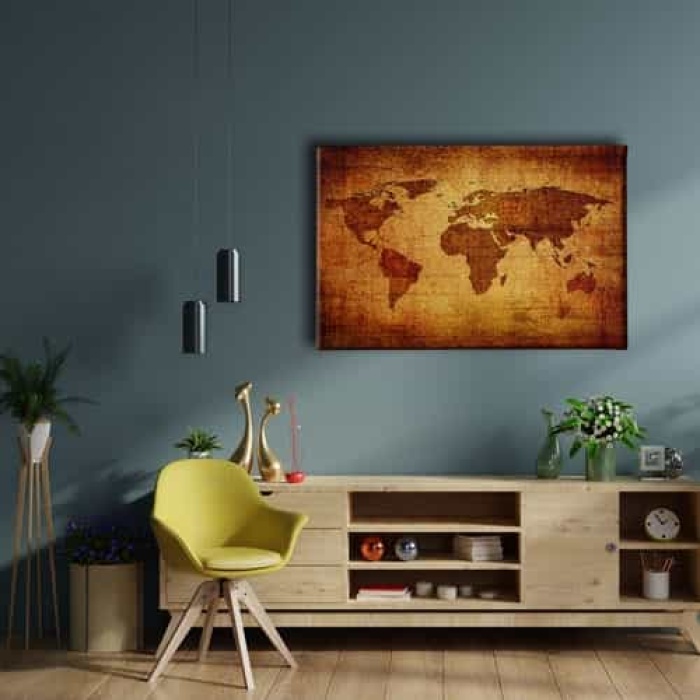 Eski Harita Canvas Tablo